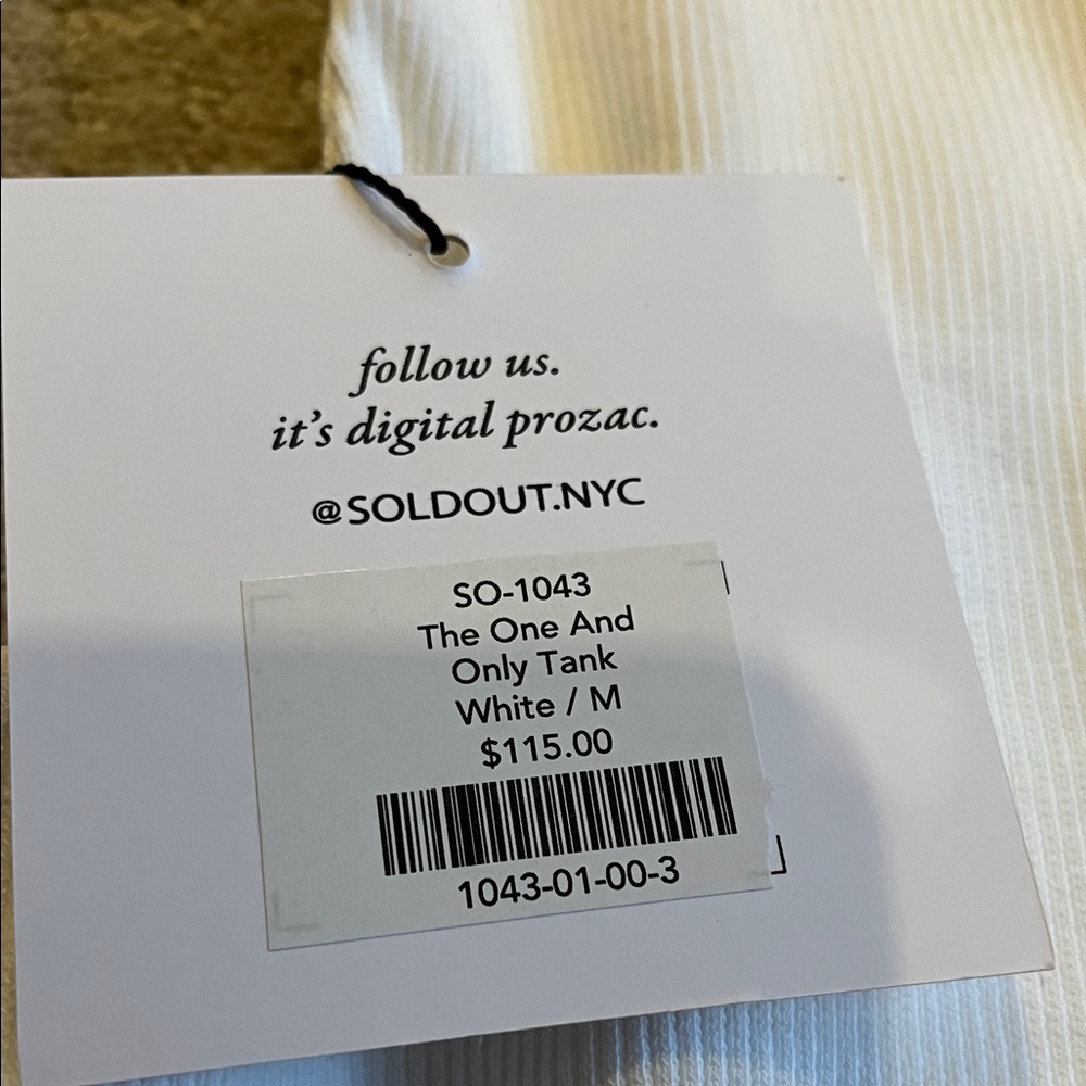 One-Shoulder White Tank Top - Picture 2 of 5